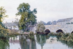 村への石の橋、1889年（紙にトイレ）